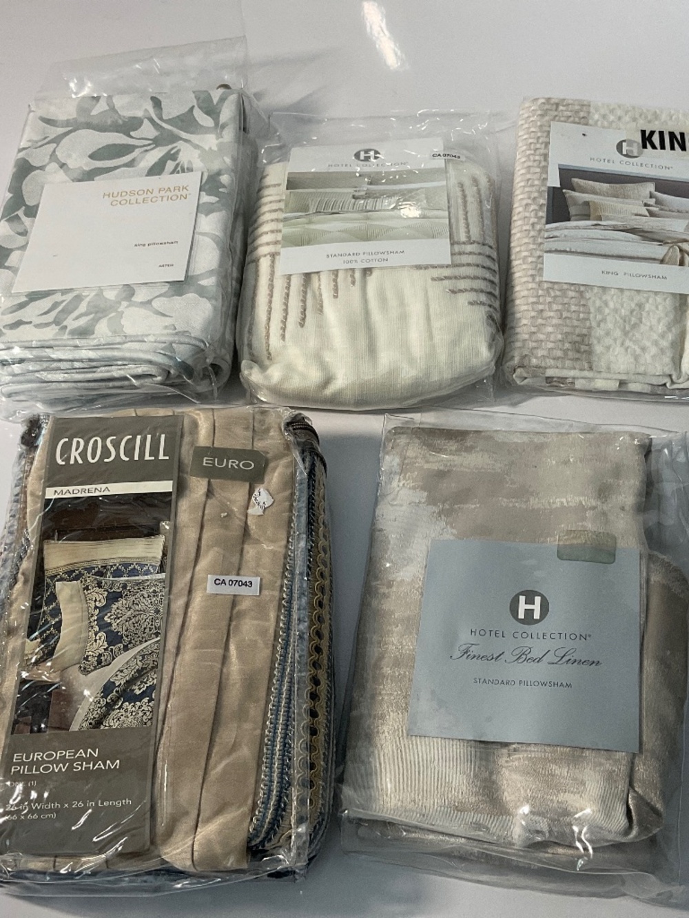 HOTEL COLLECTION , CROSCILL , HUDSON PARK COLLECTION 5 PILLOW SHAMS NEW $700.00
